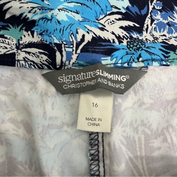 Christopher & Banks Blue Floral Print Capris - Picture 8 of 15